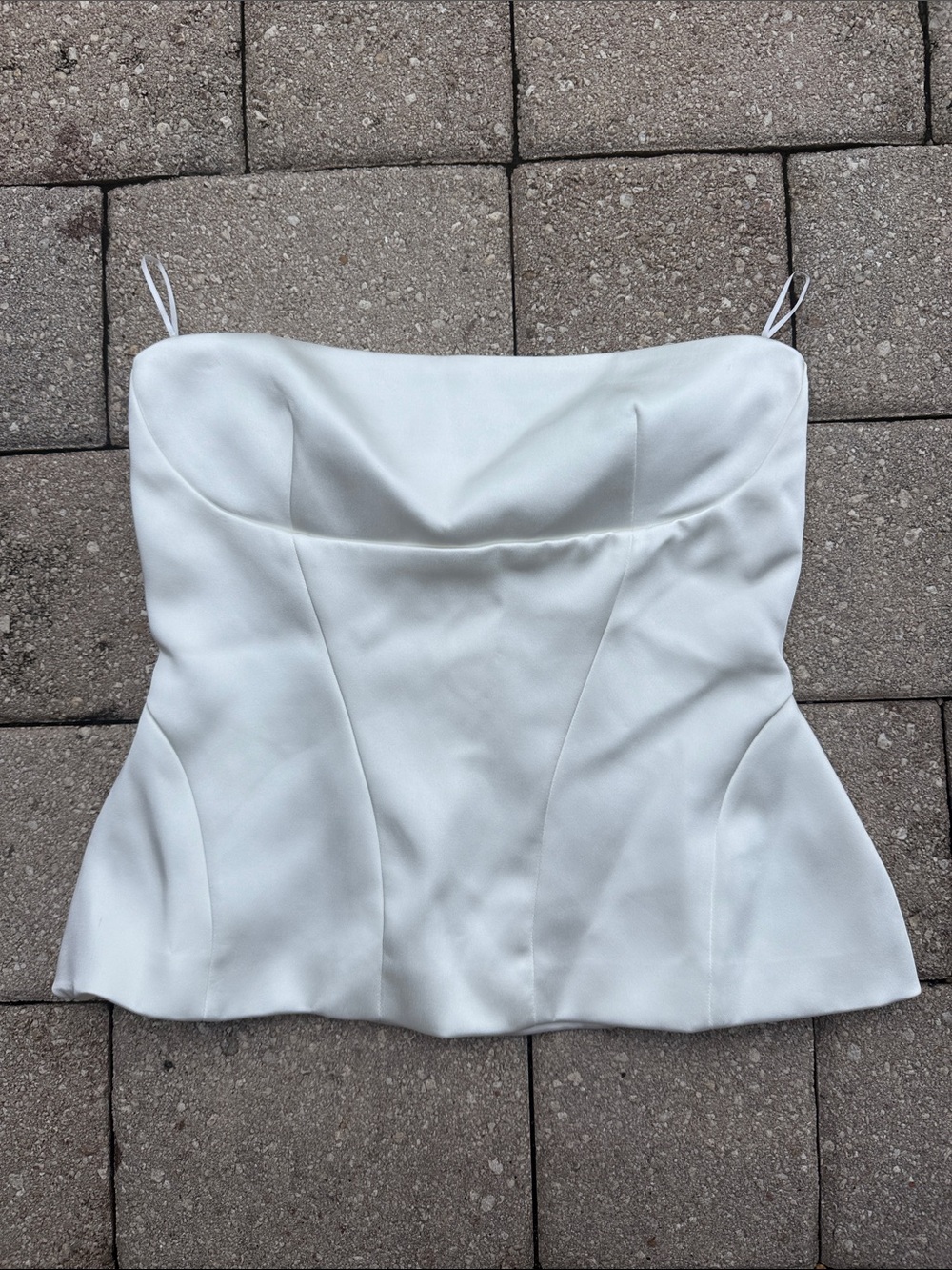 Zara White Strapless Peplum Camisole